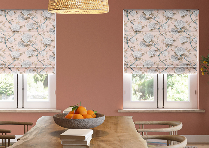 Bouquet Velvet, Soft Apricot - Motorised Roman Blind - Image 3